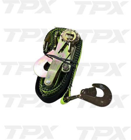 2" x 8' Spin Free Auto Ratchet Tie Down w/Twisted Flat Hooks Combo
