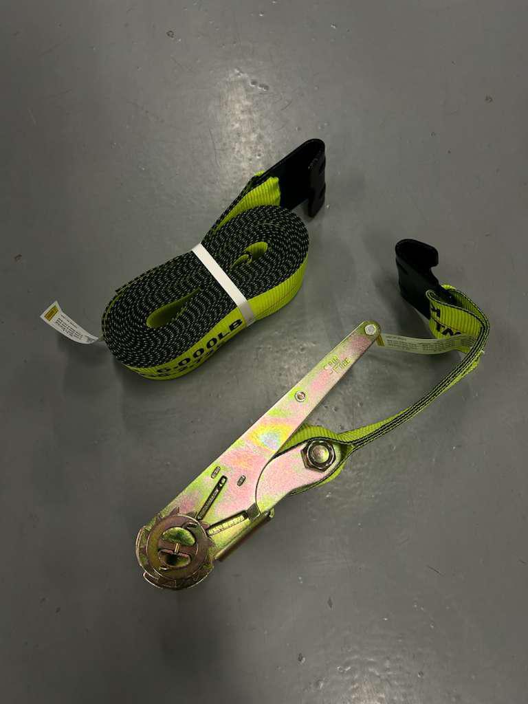 4" x 30' SPIN FREE RATCHET STRAP ASSY. WITH FLAT HOOKS