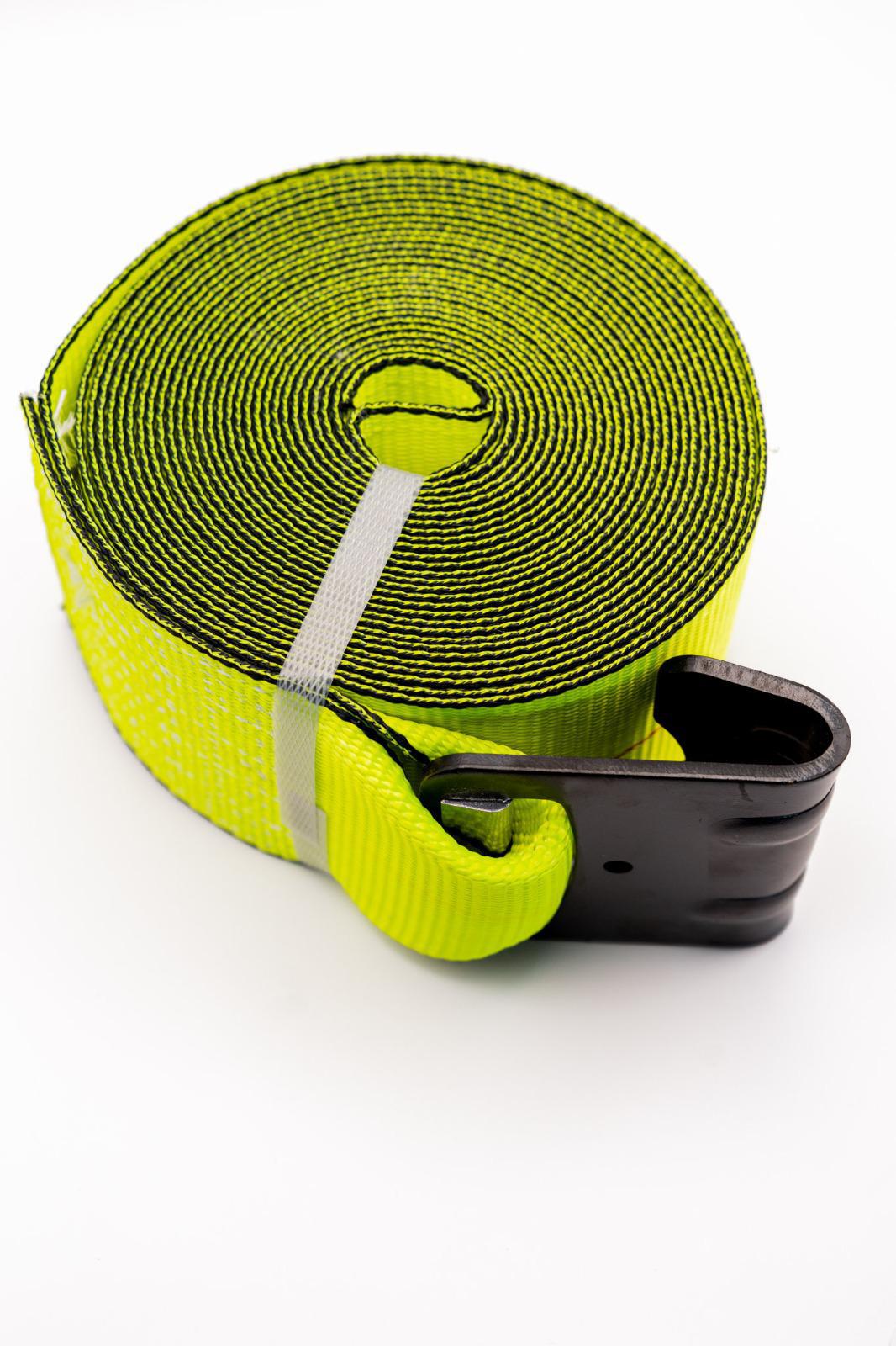 4"x30' WINCH STRAP WITH FLAT HOOK High Viz