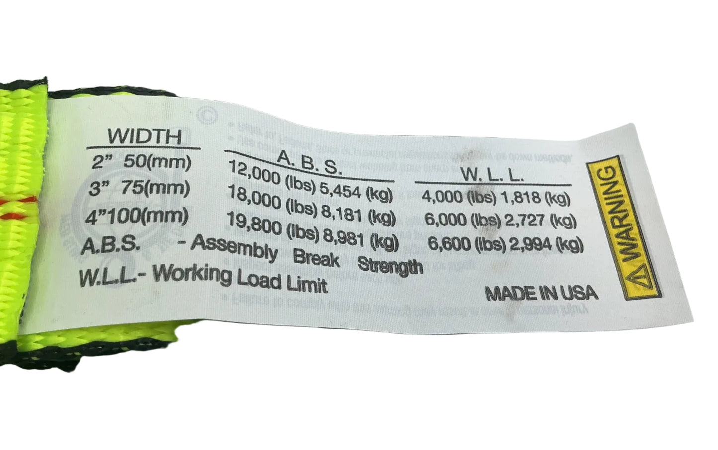 2"x 8" FIXED END RATCHET w/FLAT HOOK (HIGH VIZ WEB)