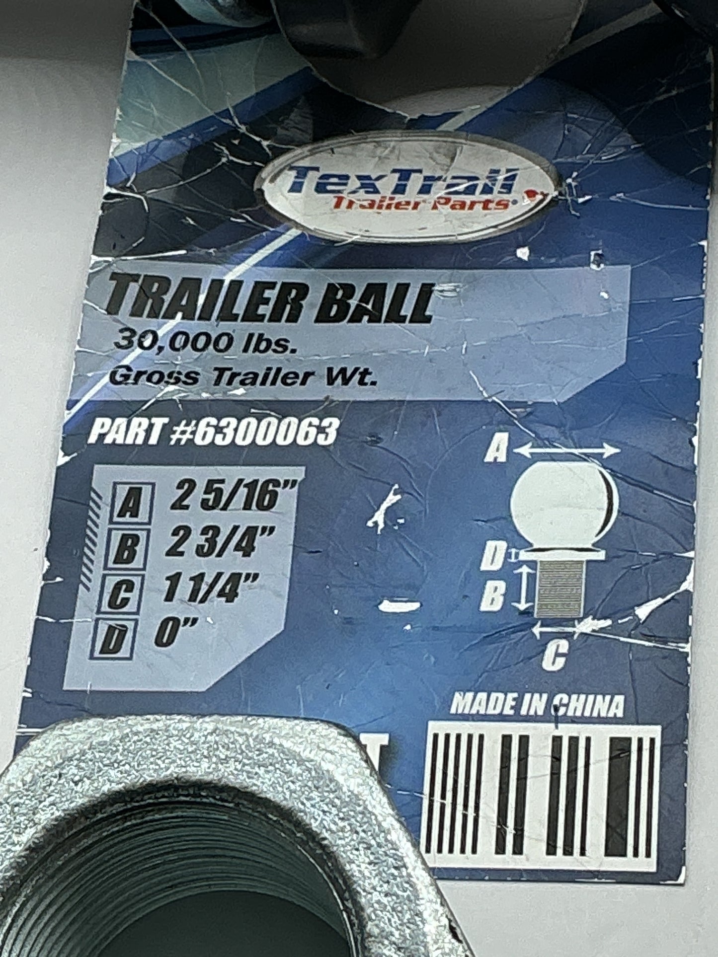 BALL 2-5/16"X 1-1/2" MACH 30