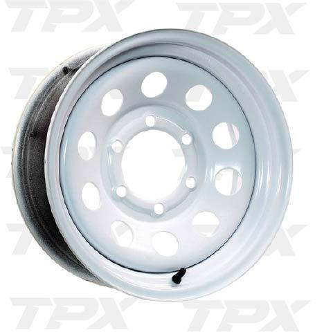 WHITE MOD  WHEEL 15"x6"  5 ON 5.5