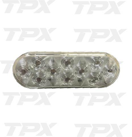 6" oval clear red LED Light