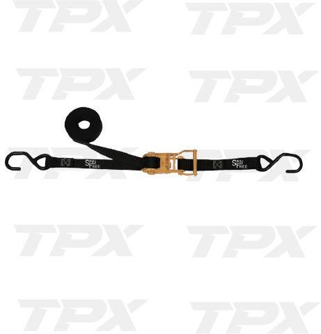 1" x 16' Spin Free Ratchet Strap with S-Hooks