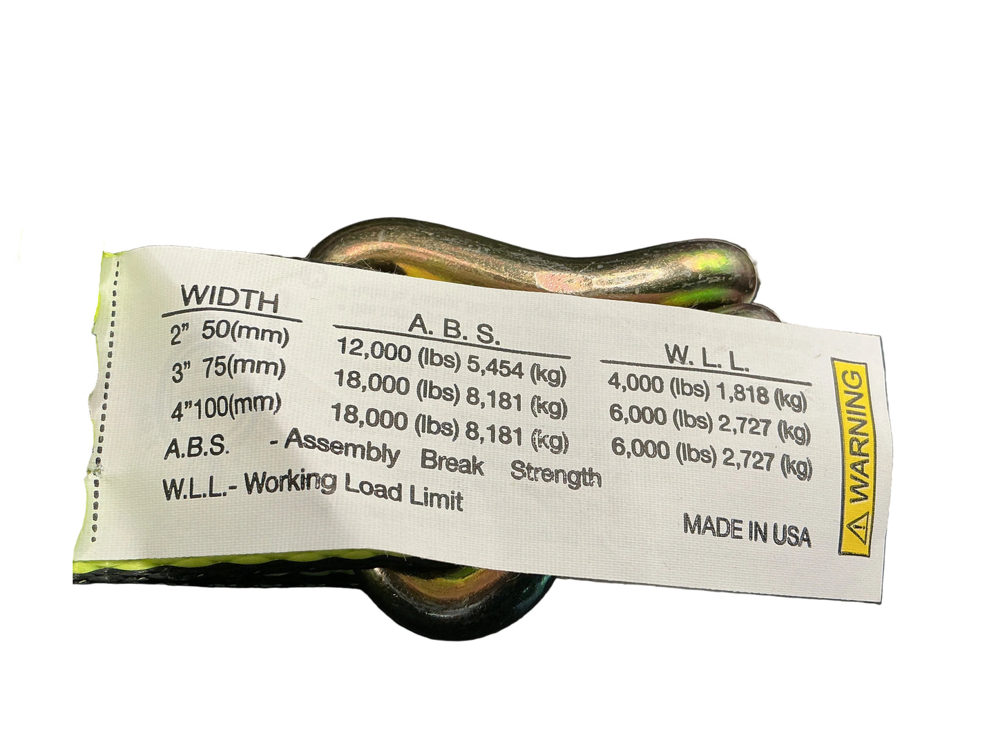 2"x12"Short Wide Handle Ratchet Fixed End w/Wire Hooks (High Viz)