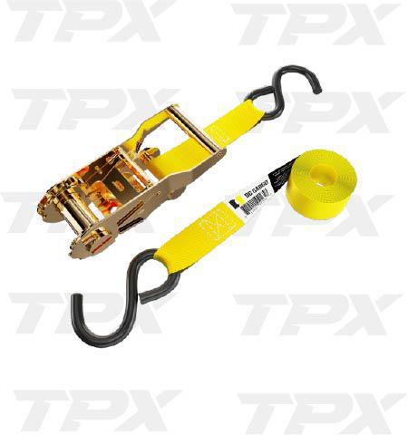 1-1/2" x 12' Spin Free Ratchet Strap Assy. with S-Hooks