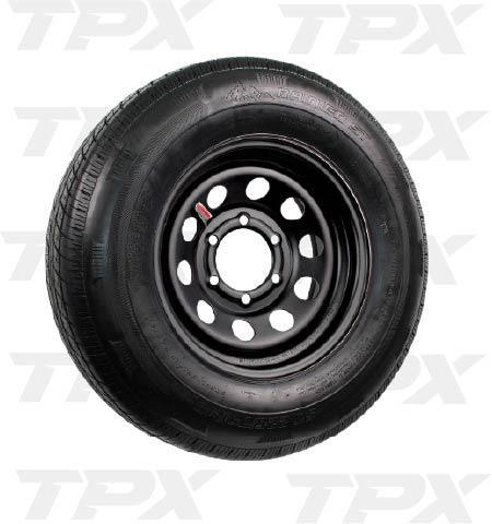 BLACK MOD 6 LUG 16" W/ 235/80 10PLY with Rainier Tire