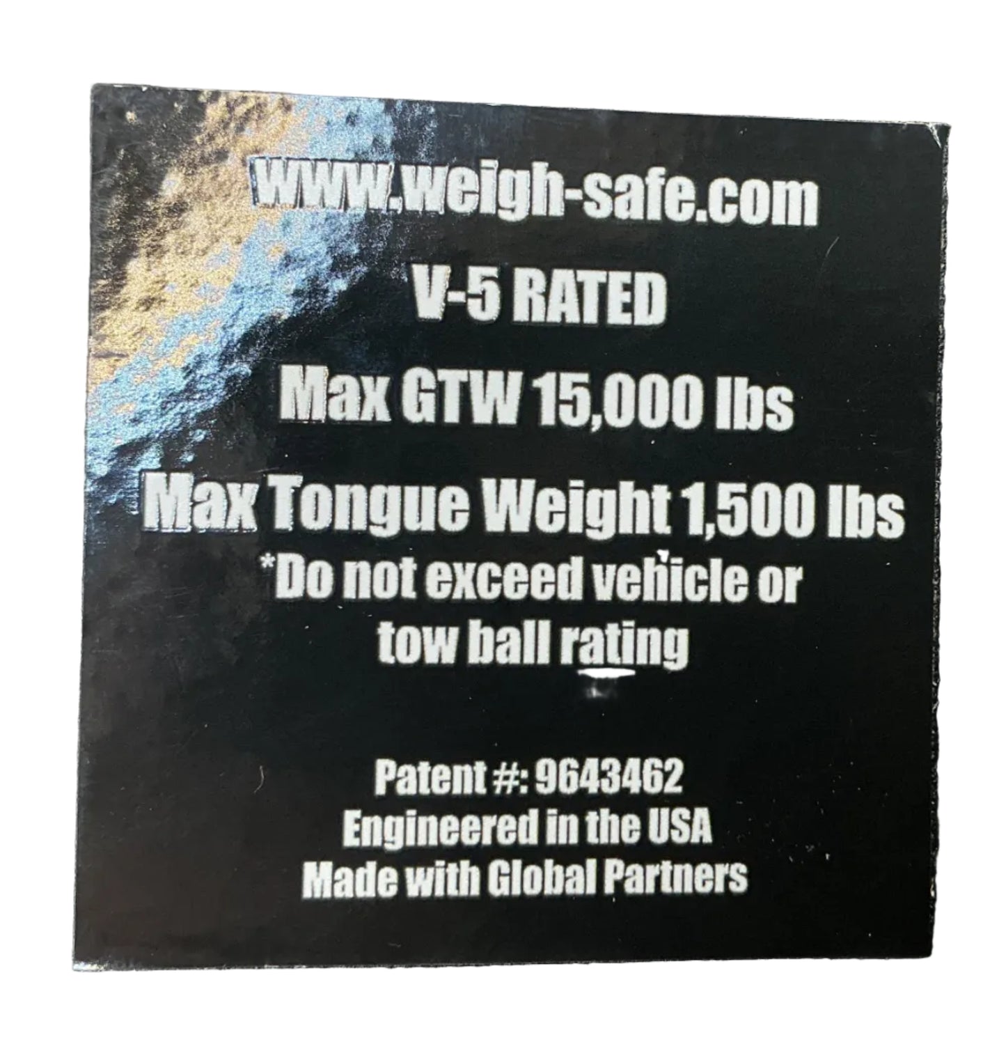 (WSF) TONGUE WEIGHING ADJ BALL MOUNT 8IN DROP- 2IN SHANK BLACK 15K