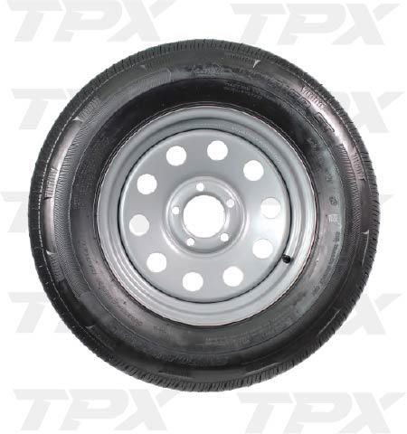 SILVER/GRAY  MOD  205/75 R15 8 ply15x5"  5on4.5 with Rainier Tire