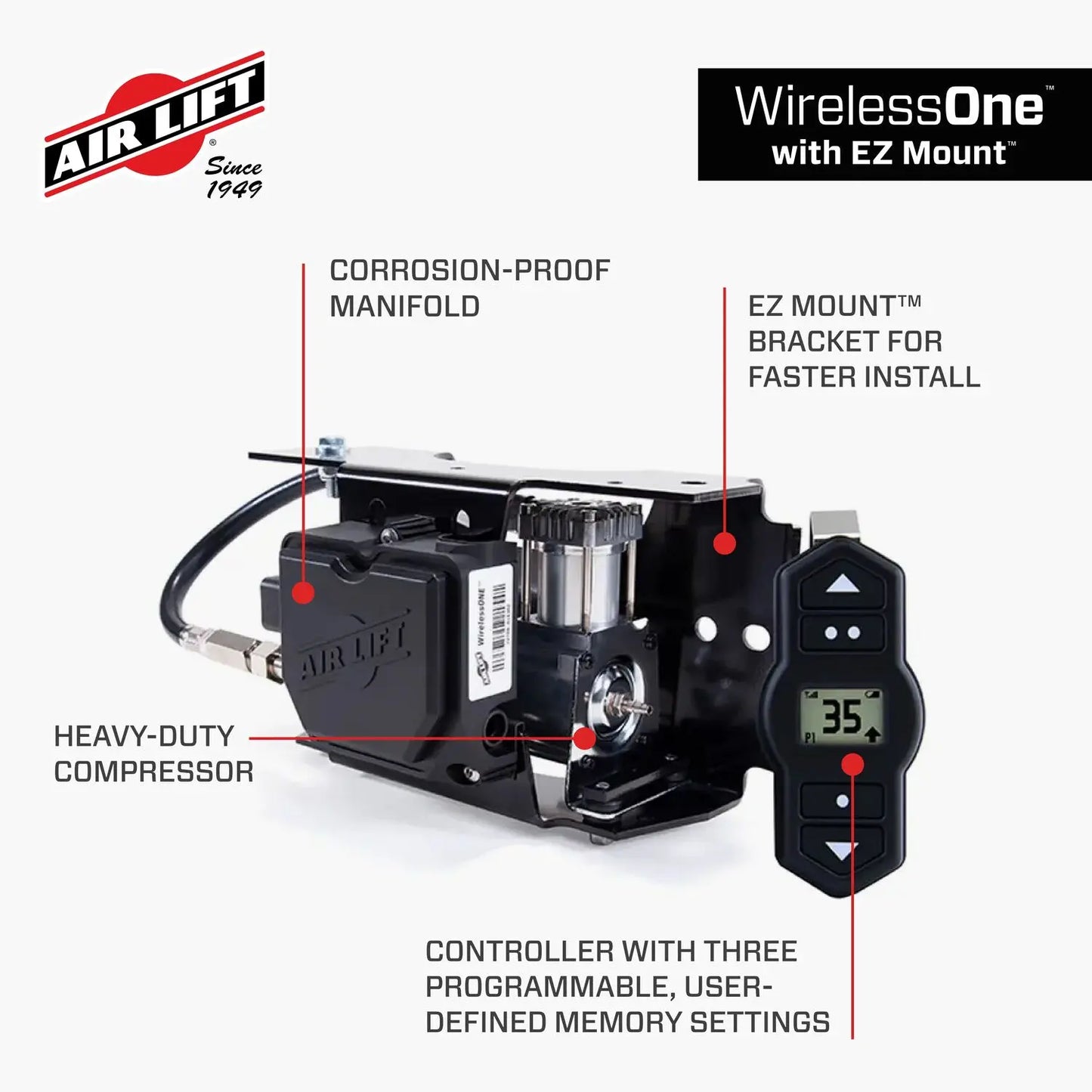 Wireless One W/EZ Mount. HD 12V Air Compressor