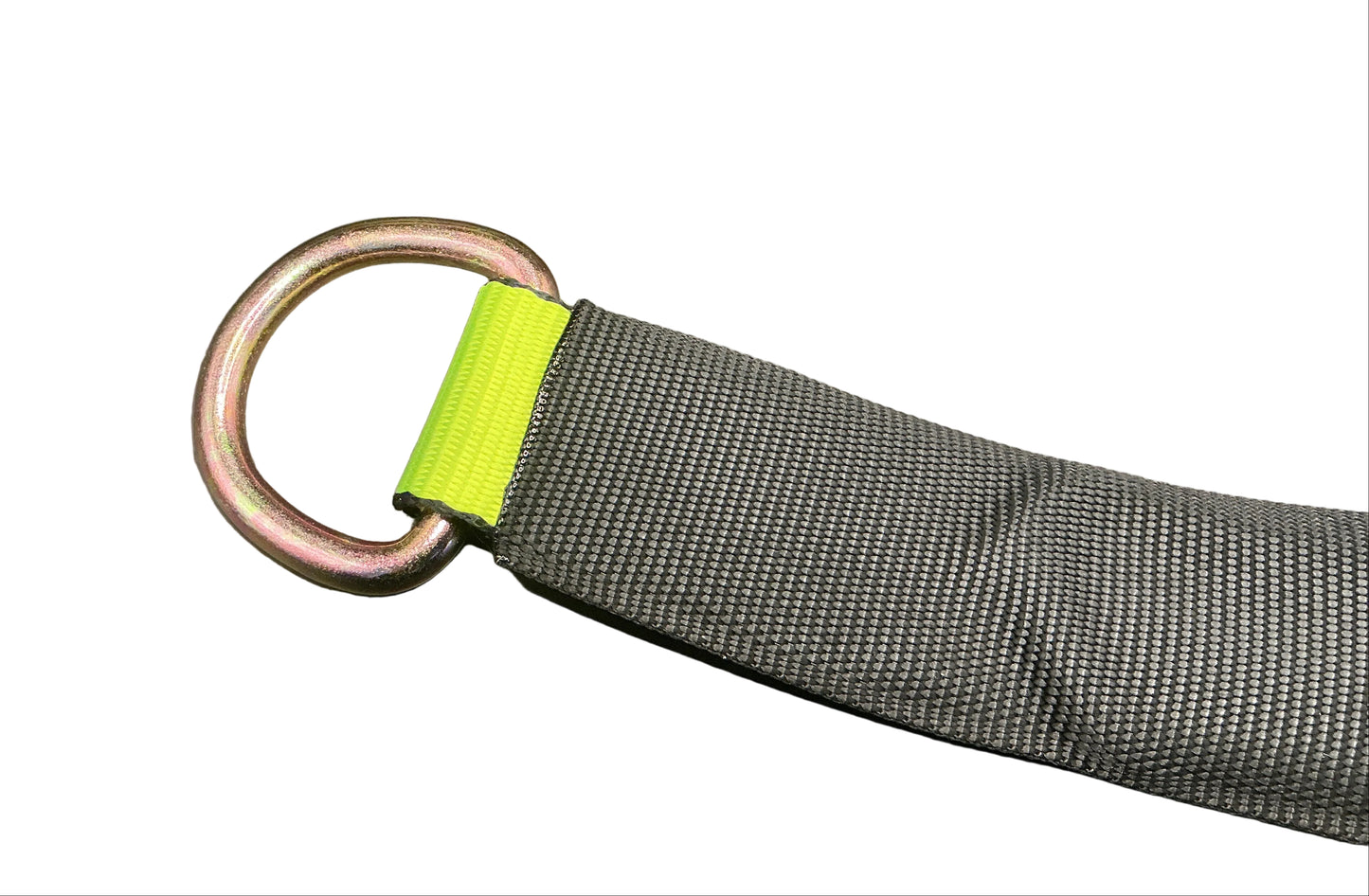 2"x 8' STRAP WITH ROUNDED D-RING W/CORDURA SLEEVE-High Viz