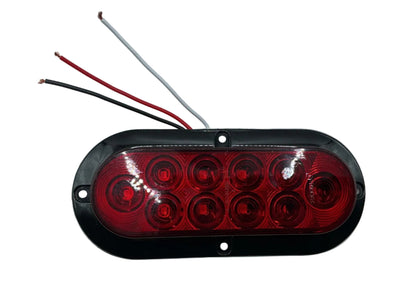 LIGHT LED RED 6" OVAL SURFACE KIT