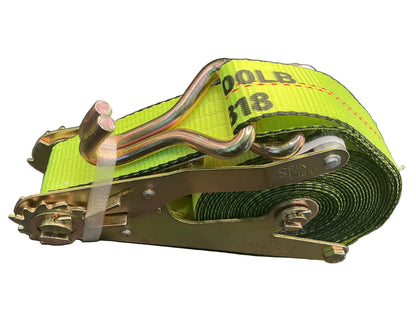 2" X 27´ SELF CONTAINED RATCHET STRAP WITH WIRE HOOK