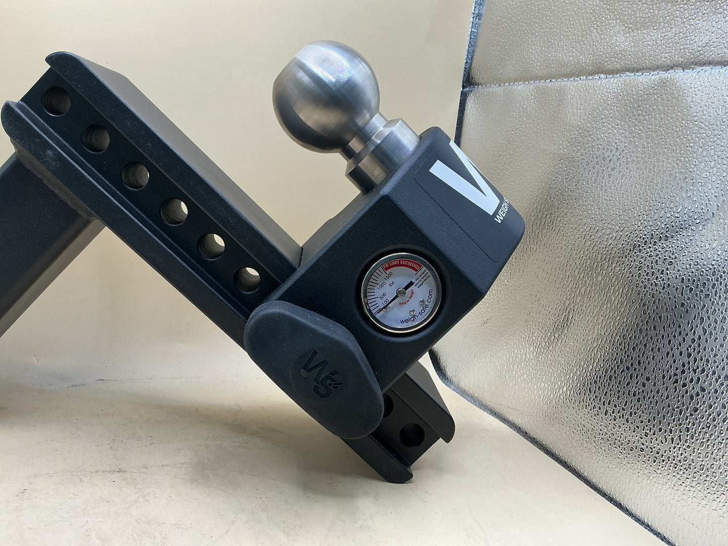 (WSF) TONGUE WEIGHING ADJ BALL MOUNT  8IN DROP- 2IN SHANK BLACK 15K
