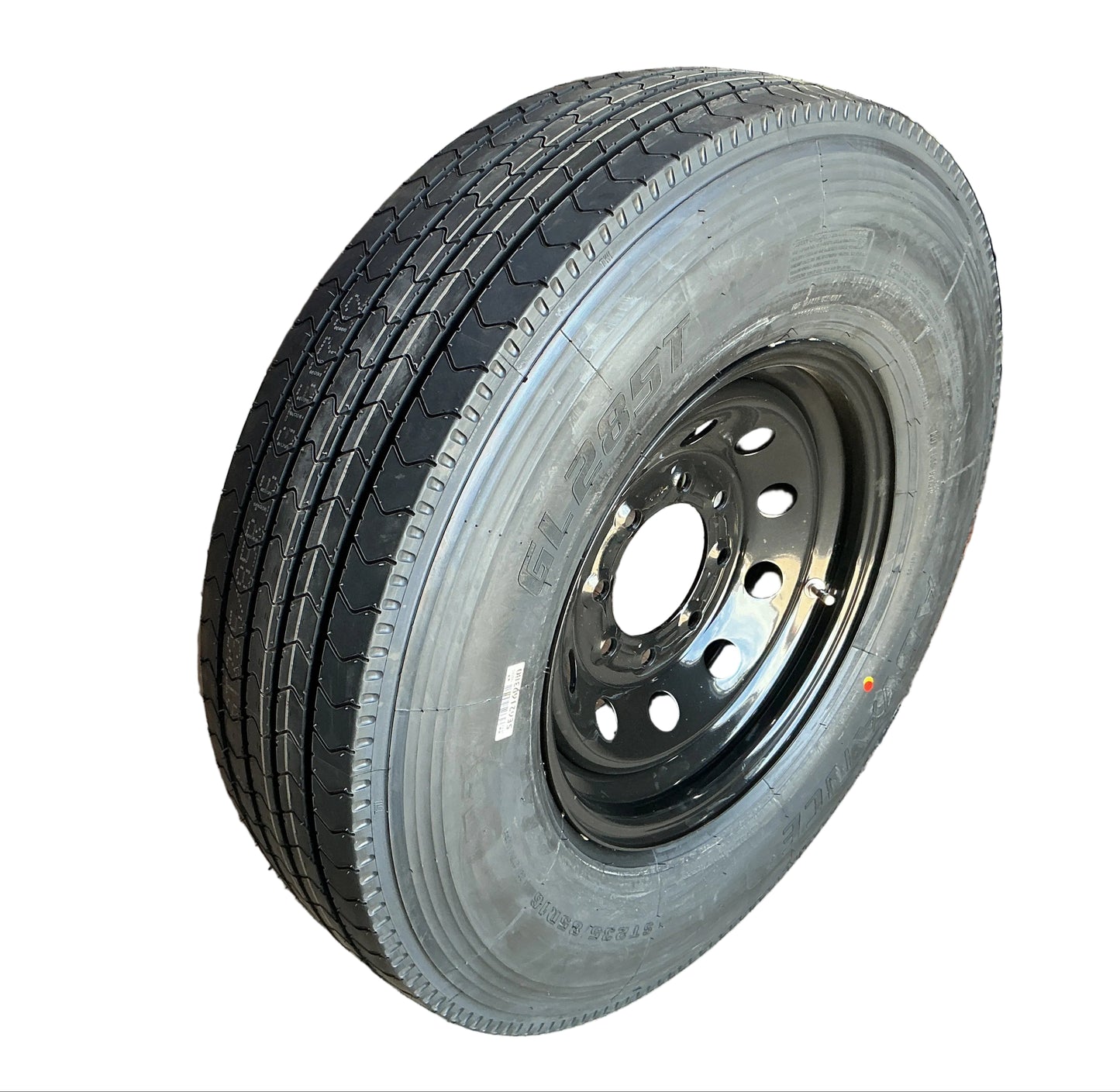 BLACK MOD 8 LUG 235/85 R16  14PLY W/RAINIER TIRE