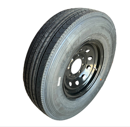 BLACK MOD 8 LUG 235/85 R16  14PLY W/RAINIER TIRE