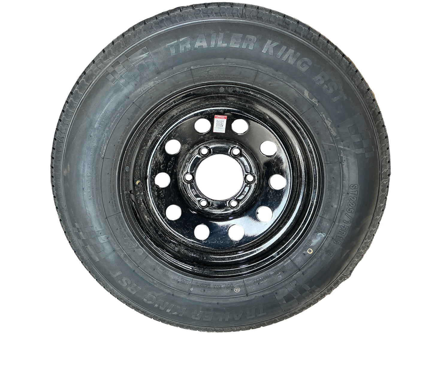 BLACK MOD 225/75 R15 10 PLY 15x6" 6 ON 5.5 W/ TRAILER KING TIRE