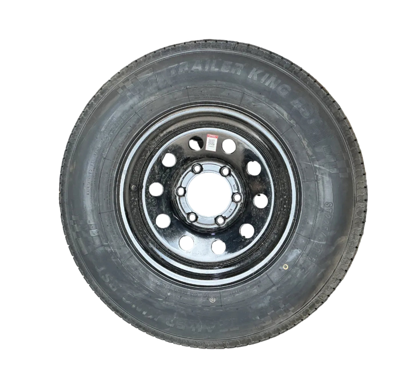 BLACK MOD 225/75 R15 10 PLY 15x6" 6 ON 5.5 W/ TRAILER KING TIRE