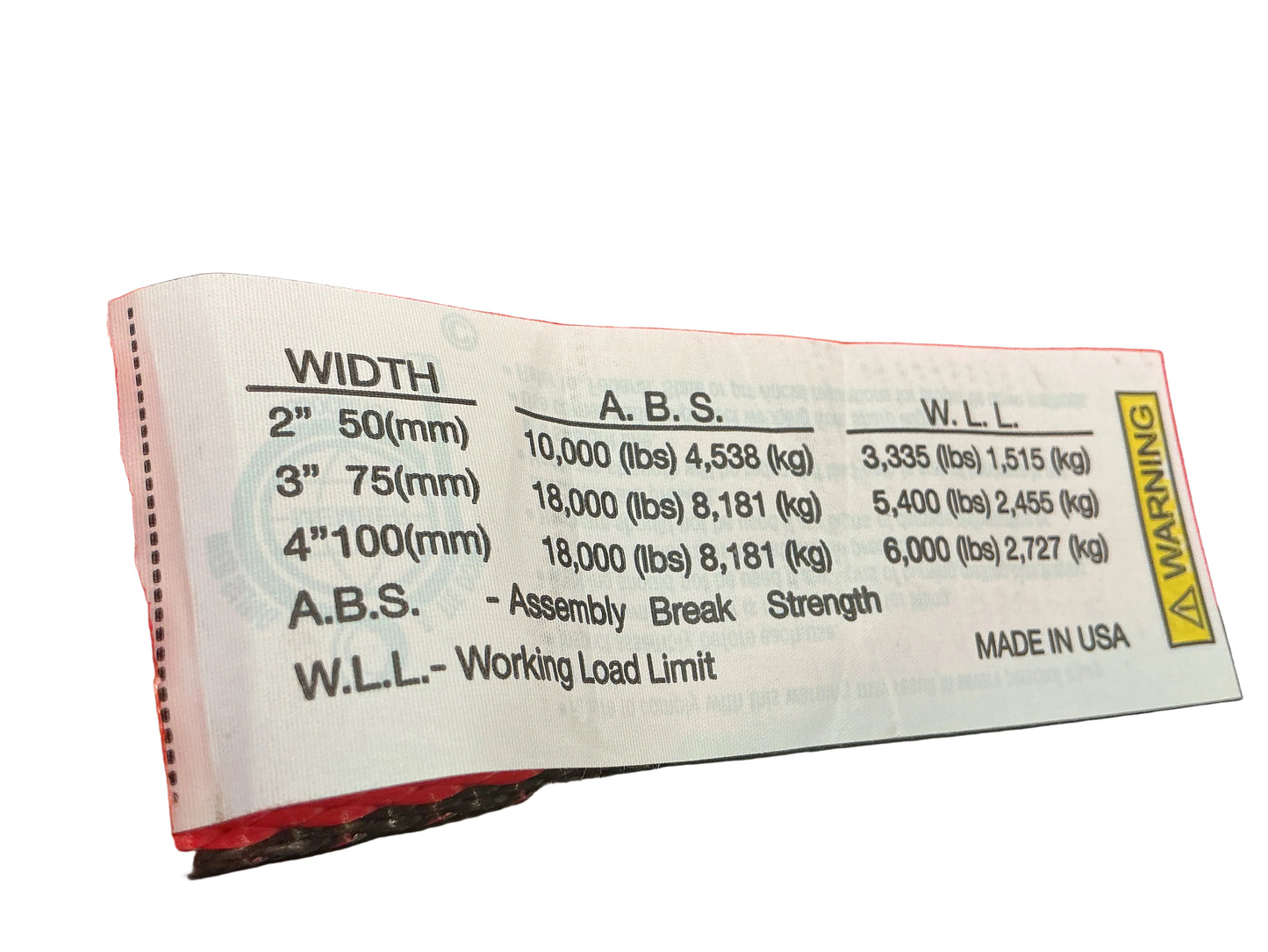 2"x12' Strap w/Round ed D-Ring (RED)