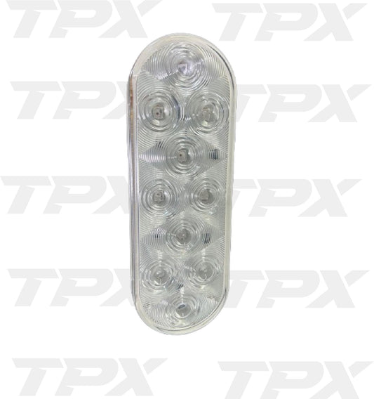 6" Oval LED Light Clear Red