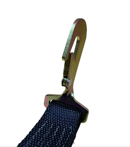 2"X30' SPIN FREE Combination Auto Ratchet Twisted Flat Snap Hook (black)