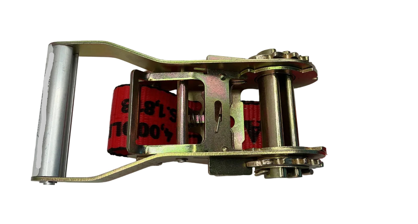 2"x 12" Short Wide Handle Ratchet strap (RED) w/Wire Hook