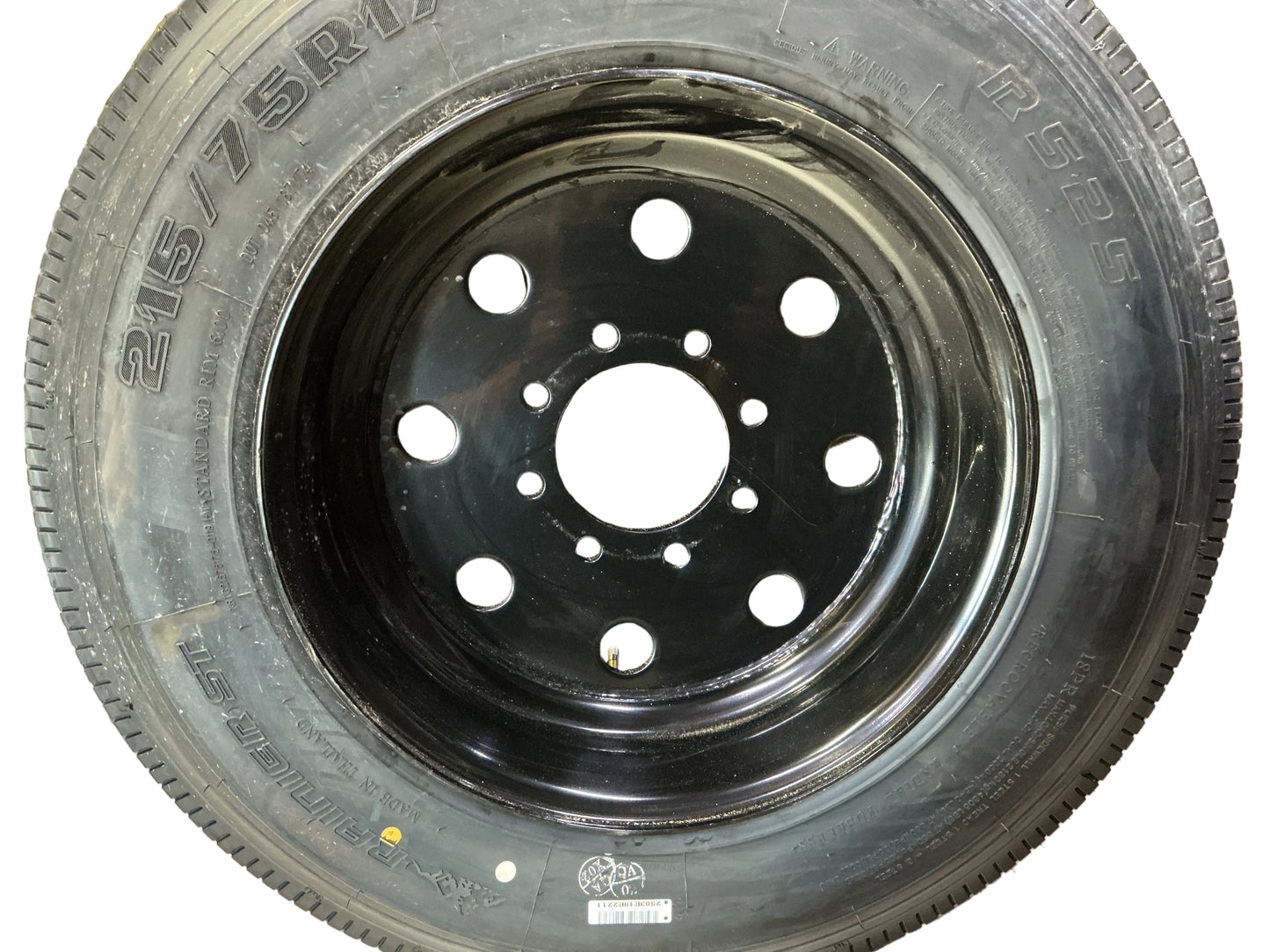 BLACK DUAL 215/75 R17.5 18 ply  8 on 275mm W/RAINIER TIRE