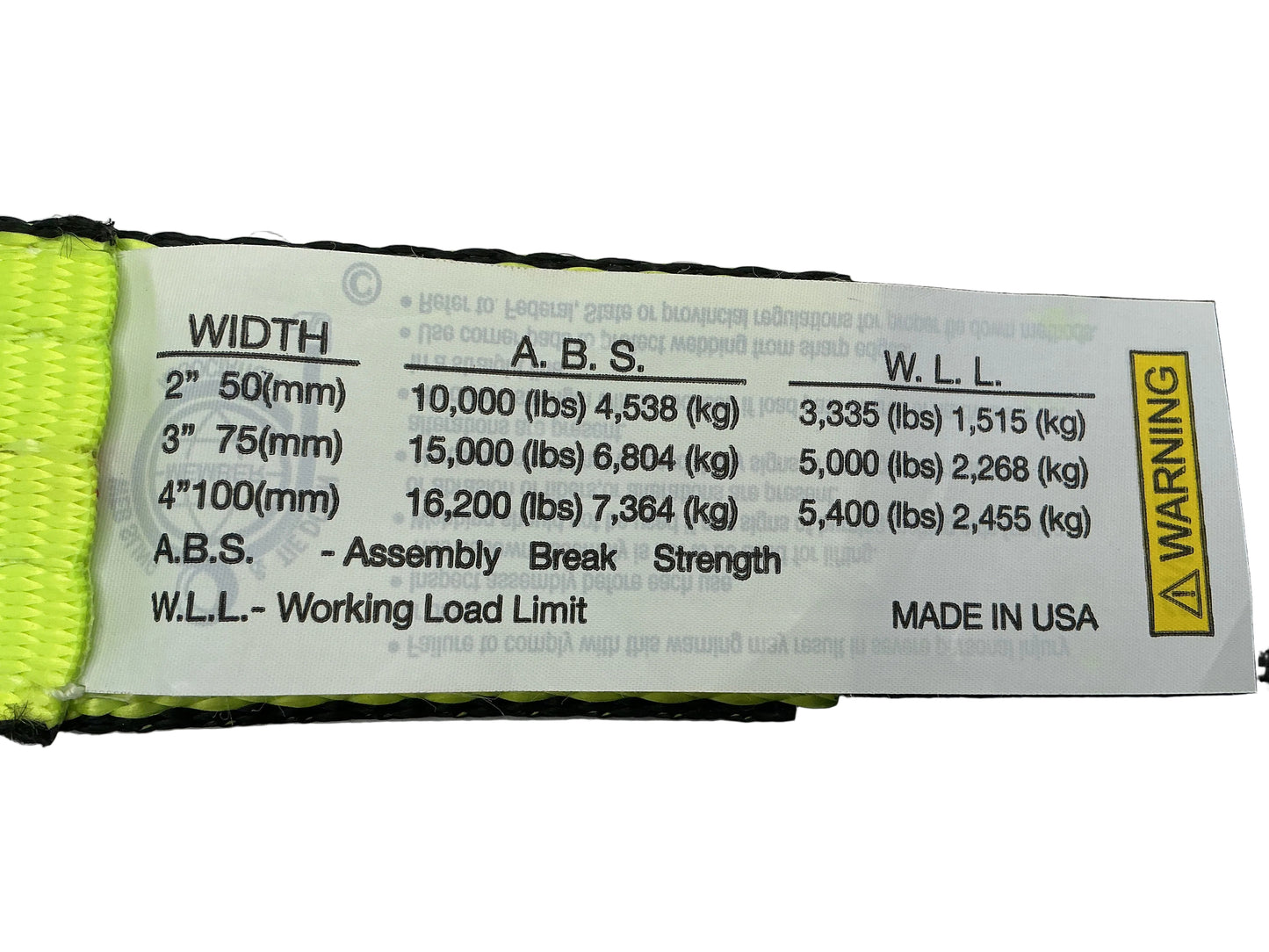 2" x 3' Axle Strap with D-Rings