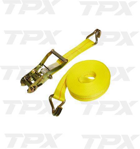 2"x10' SPIN FREE RATCHET STRAP WITH DOUBLE J WIRE, HOOKS AND RUBBER BLOCKIS