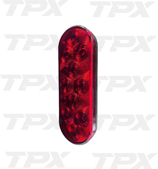 6" Oval LED Light Red