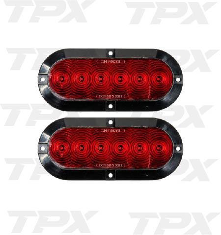 LIGHT LED RED 6" OVAL SURFACE KIT