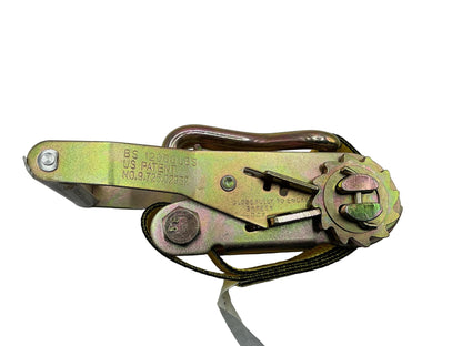 2"x10' SPIN FREE RATCHET STRAP WITH DOUBLE WIRE, HOOKS AND RUBBER BLOCKS