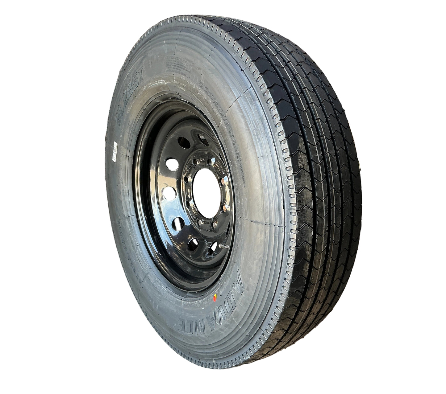 BLACK MOD 8 LUG 235/85 R16  14PLY W/RAINIER TIRE