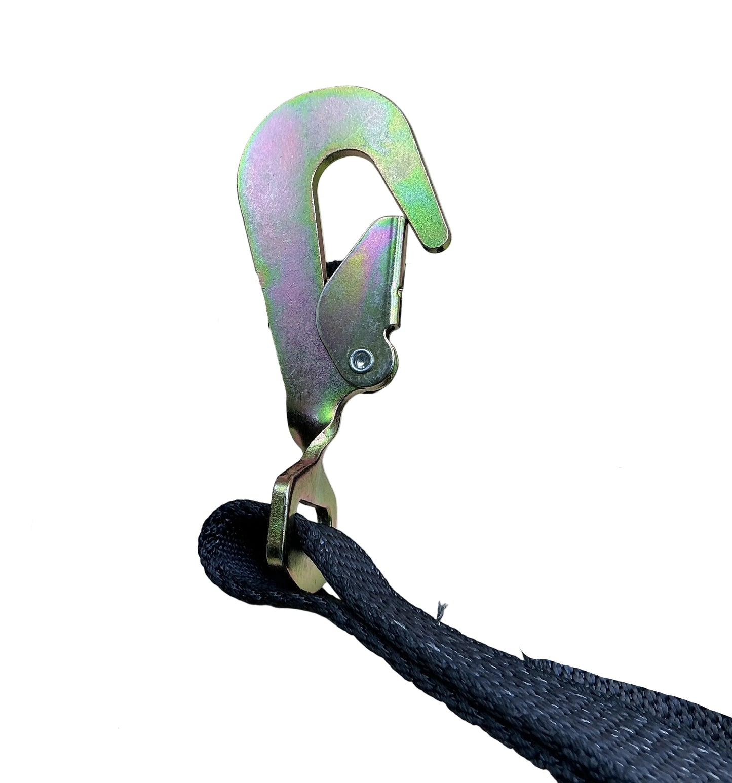 2"X30' SPIN FREE Combination Auto Ratchet Twisted Flat Snap Hook (black)