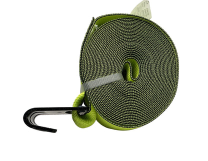 4"x30' WINCH STRAP WITH FLAT HOOK High Viz