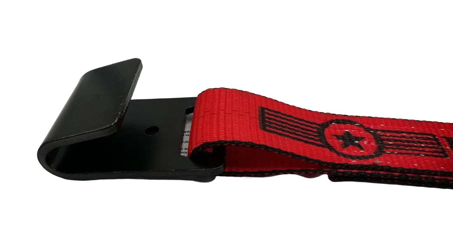 2"x 12" Short Wide Handle Ratchet strap (RED) w/Wire Hook