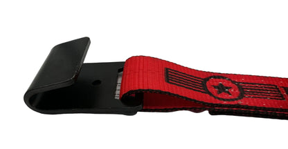 2"x 12" Short Wide Handle Ratchet strap (RED) w/Wire Hook