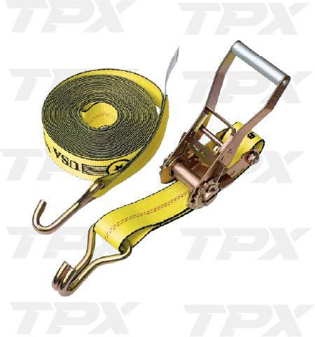 2" x 16' Spin Free Ratchet Strap Assy with Wire Hooks