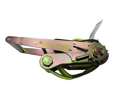 4" x 30' RATCHET STRAP W/FLAT HOOKS High Viz