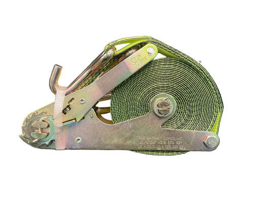 2" X 27´ SELF CONTAINED RATCHET STRAP WITH WIRE HOOK