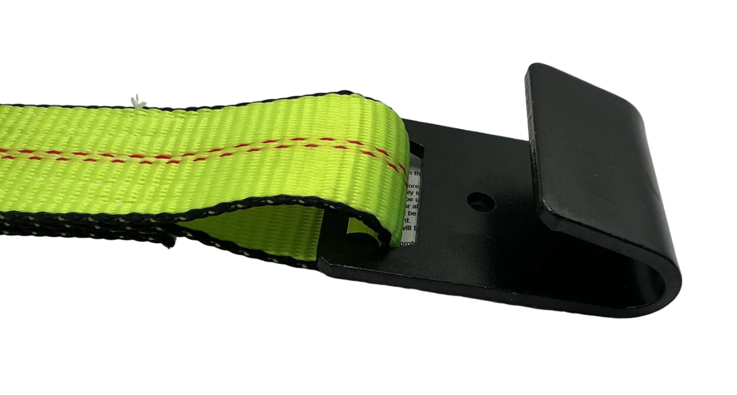 2"x 12" Short Wide Handle Ratchet strap (High Viz) w/Wire Hook
