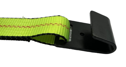 2"x 12" Short Wide Handle Ratchet strap (High Viz) w/Wire Hook