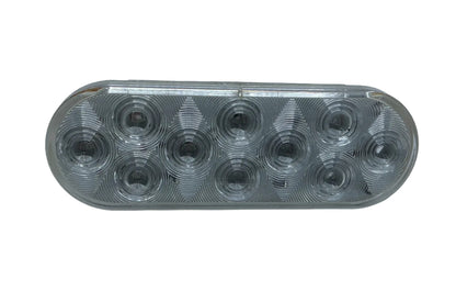 6" oval clear red LED Light