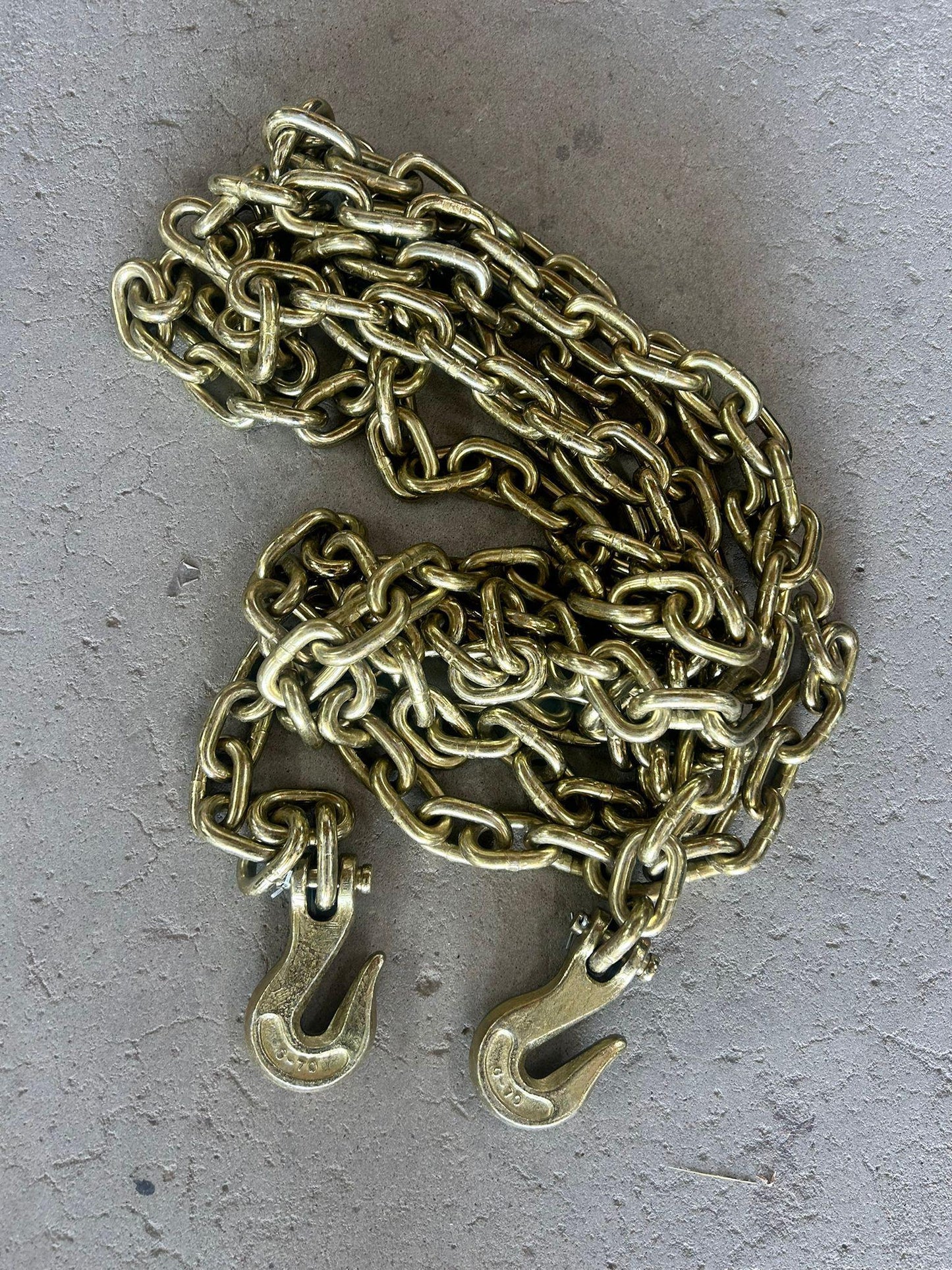 5/16"x20' GRADE 70 TRANSPORT CHAIN WITH CLEVIS GRAB HOOKS