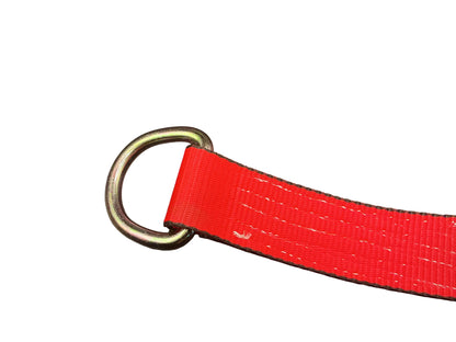 2"x 8' STRAP WITH ROUNDED D-RING W/CORDURA SLEEVE-RED