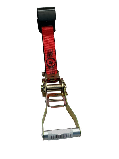 2"x 8" FIXED END RATCHET w/FLAT HOOK (RED WEB)