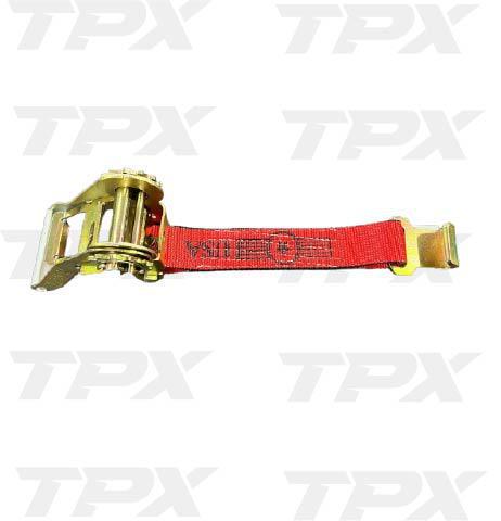 2" RATCHET STRAP WITH FLAT HOOK 10k ON RED