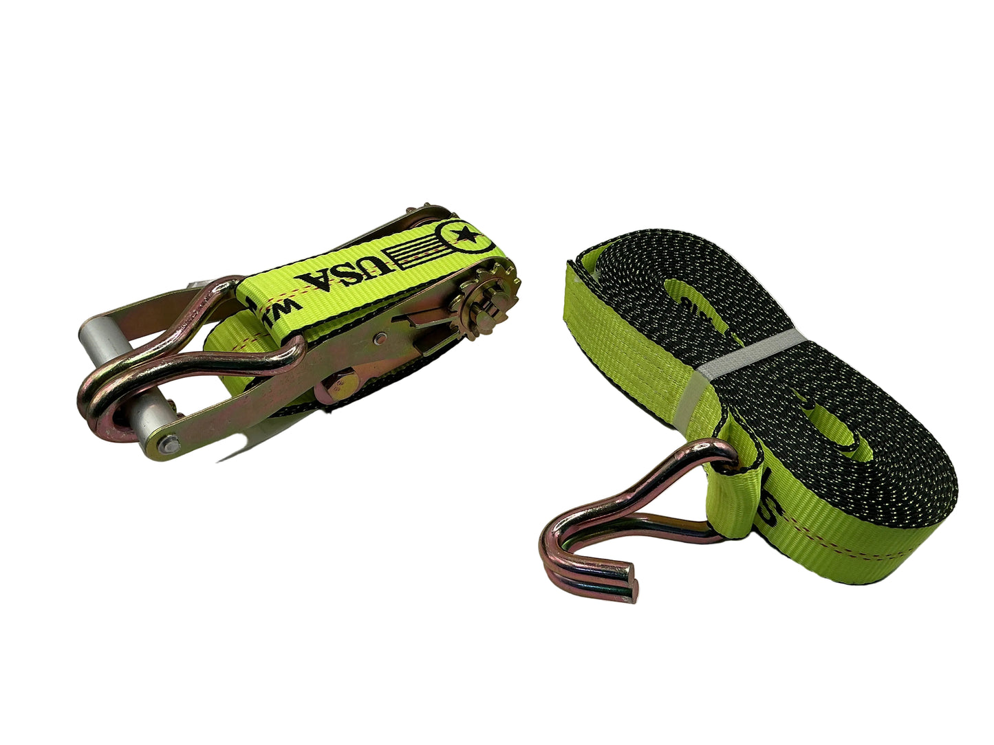 2" X 27' Spin Free Ratchet Strap Assy with Wire Hook (High Viz)