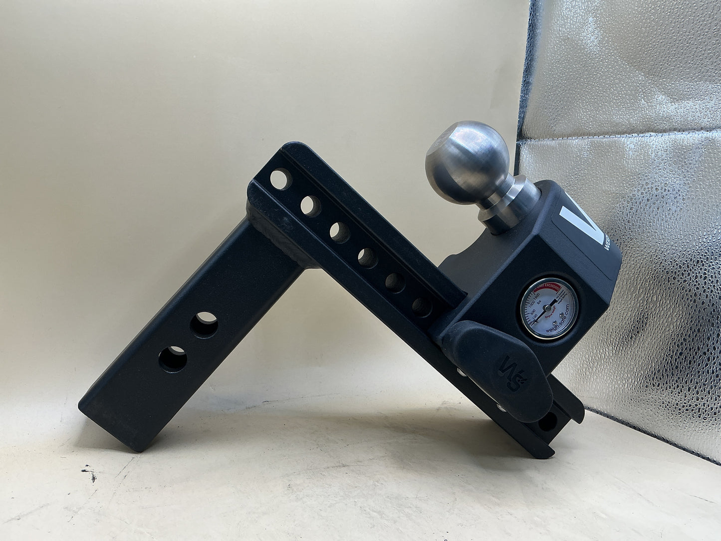 (WSF) TONGUE WEIGHING ADJ BALL MOUNT  8IN DROP- 2IN SHANK BLACK 15K
