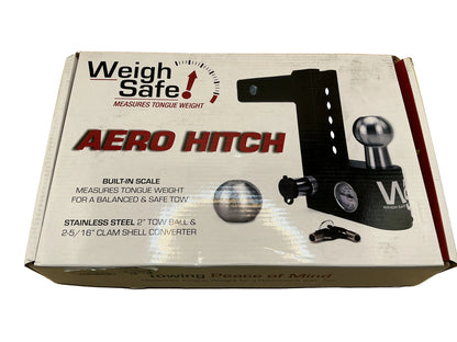 (WSF)AERO HITCH 8IN DROP HITCH WITH 2IN SHANK 12.5K BLACK